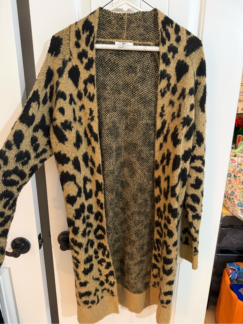 bp Leopard-Print Open Front Cardigan - Tan & Black